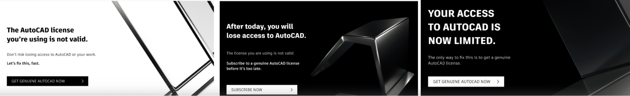 “The license you’re using is not valid” pri uporabi AutoCAD programa
